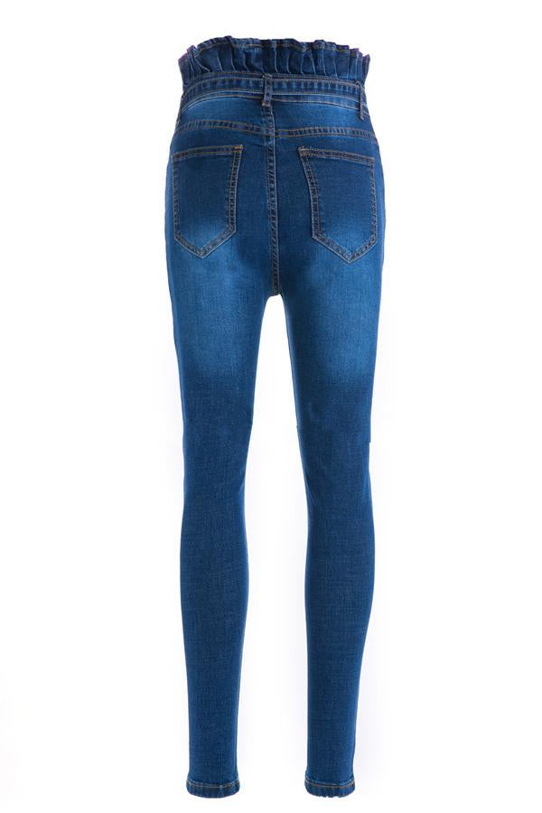 High-Waist Skinny-Jeans mit Gürtel