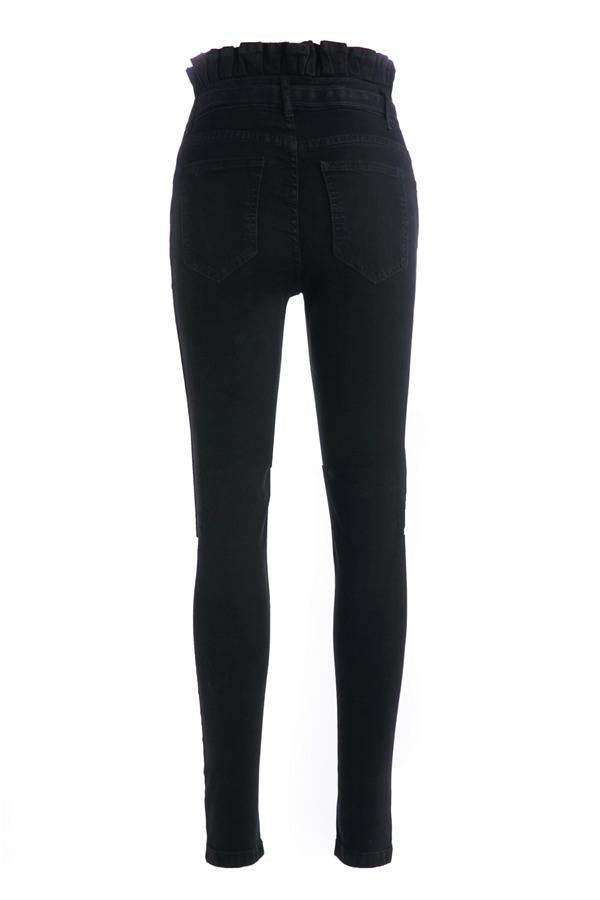 High-Waist Skinny-Jeans mit Gürtel