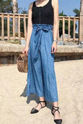 High-Waist Wide-Leg-Jeans mit Gürtel