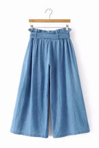 High-Waist Wide-Leg-Jeans mit Gürtel