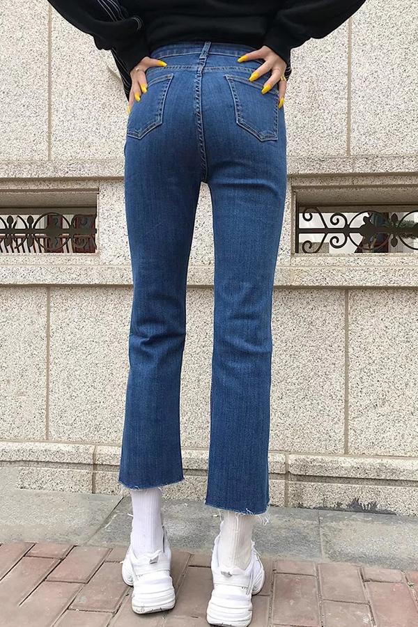 High-Waist Straight-Leg-Jeans