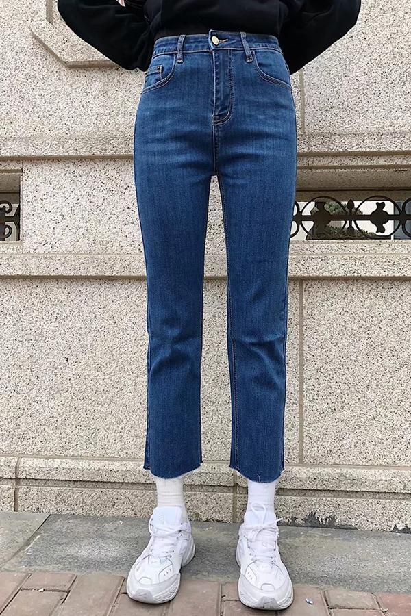 High-Waist Straight-Leg-Jeans