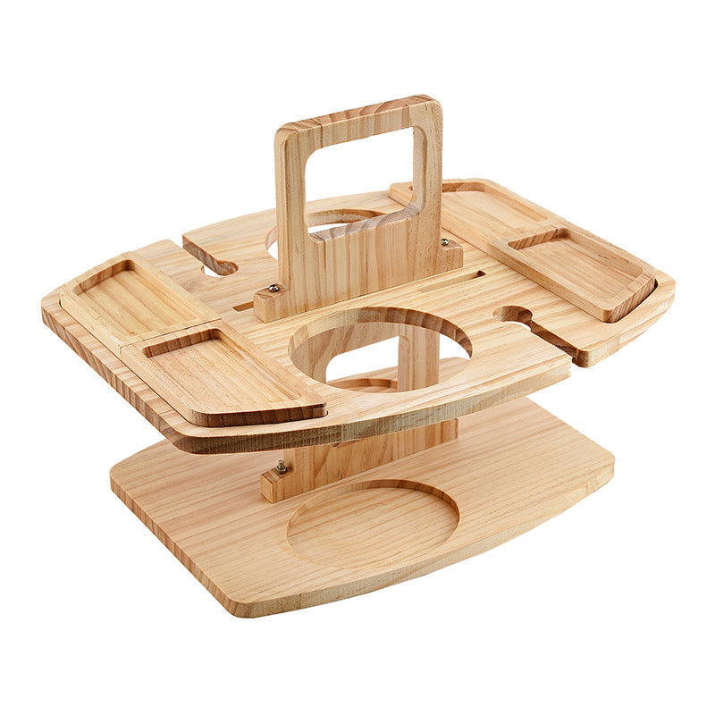 Eleganter Holztisch für Picknick und Wein – Funktional und Luxuriös