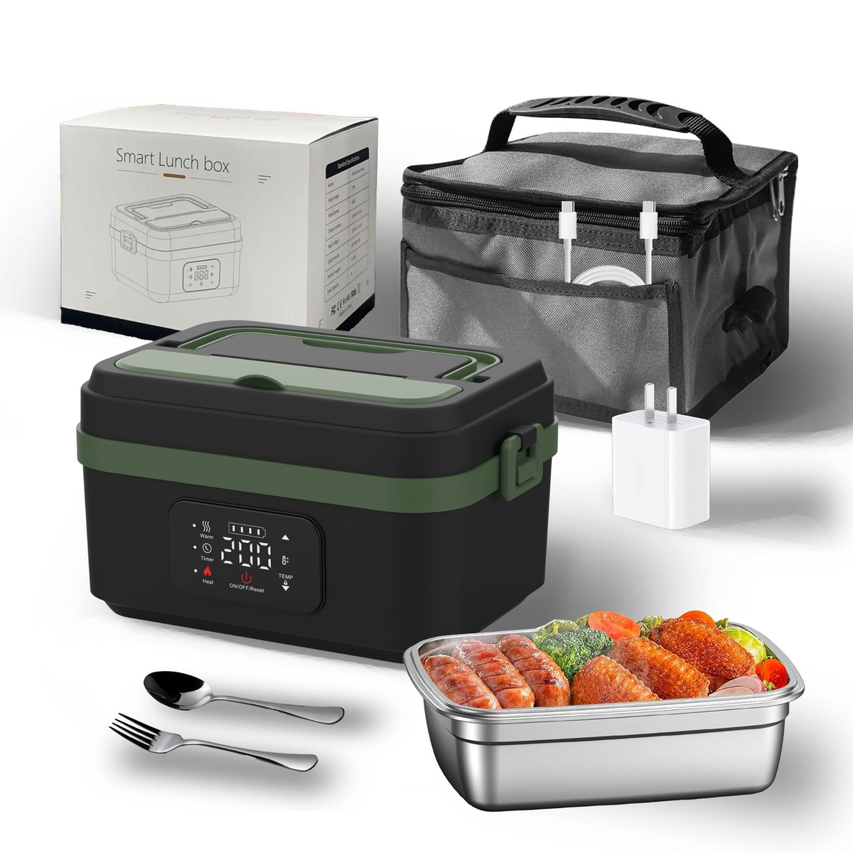 Elektrische Lunchbox mit Akku – Warmes Essen Unterwegs sowie bei der Arbeit