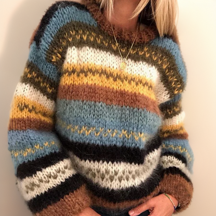 Kuscheliger, farbenfroher Jacquard-Pullover