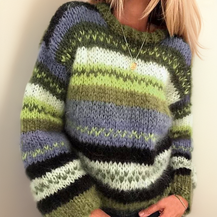 Kuscheliger, farbenfroher Jacquard-Pullover