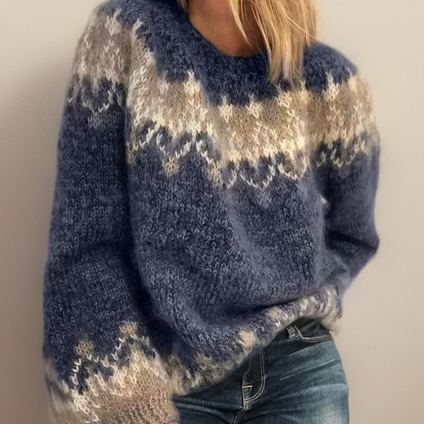 Eleganter Und Bequemer Jacquard-Pullover