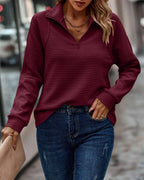 Damen Strickpullover mit Reißverschluss und Kragen