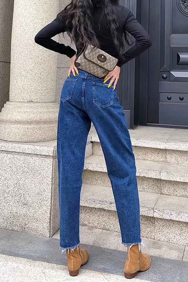 High-Waist Loose-Fit-Jeans