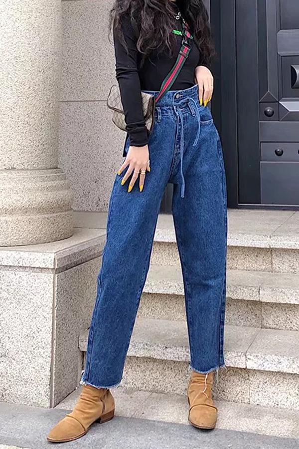 High-Waist Loose-Fit-Jeans