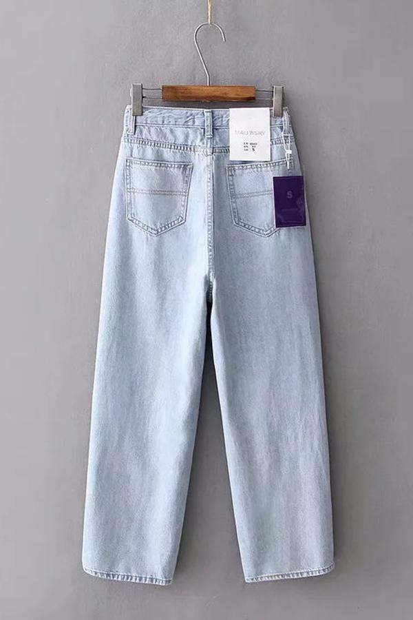 High-Waist Wide-Leg-Jeans mit ausgefranstem Saum