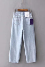 High-Waist Wide-Leg-Jeans mit ausgefranstem Saum