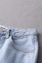 High-Waist Wide-Leg-Jeans mit ausgefranstem Saum