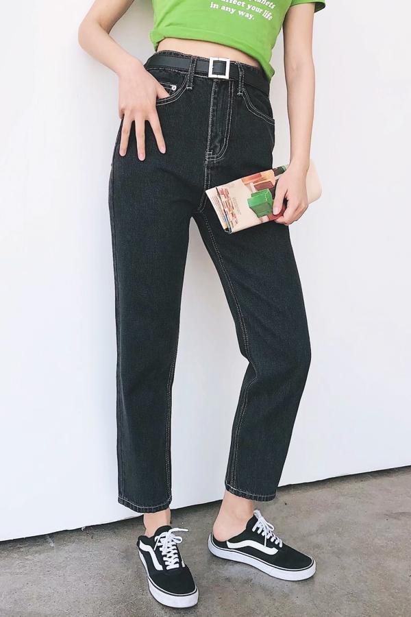 Damen High-Waist Straight-Leg-Jeans