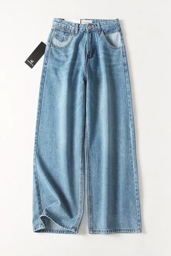 High-Waist Straight-Leg-Jeans