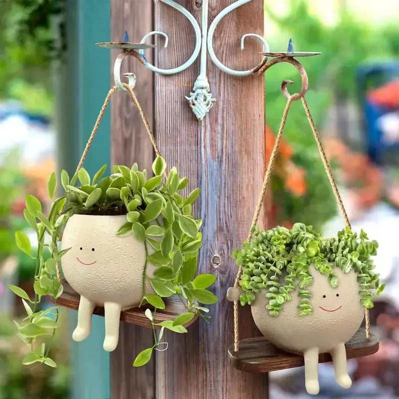 SwingPot: Hängender Blumentopf auf Schaukelsitz
