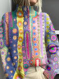 Bunte Strickrollkragenpullover