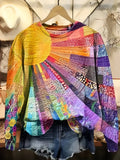 Bunter Sonnen-Collage-Pullover