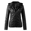 Moderne Lederjacke mit Kapuze