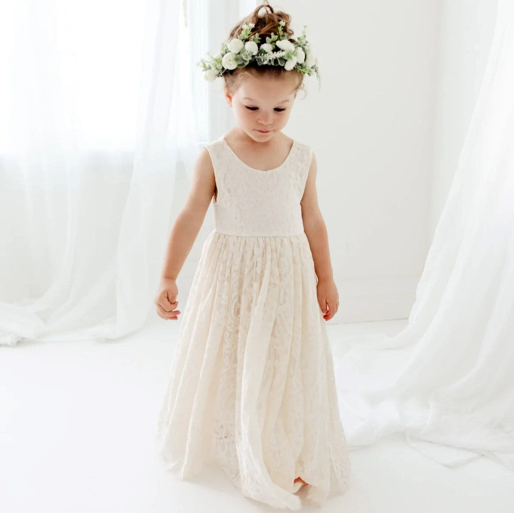 Mädchenkleid für Hochzeit oder Fest: Elegante Spitze & Tüll