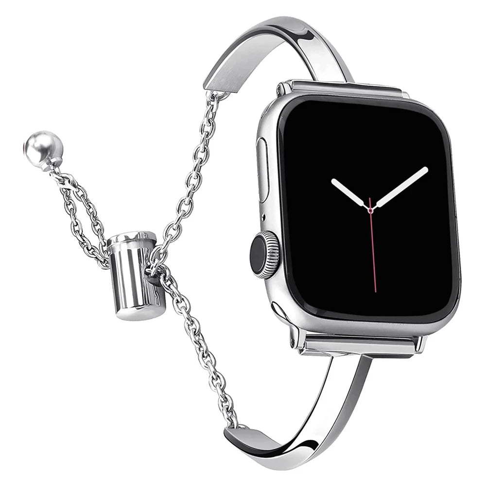Slim Link Band: Luxuriöses Edelstahl-Armband für die Apple Watch für Damen