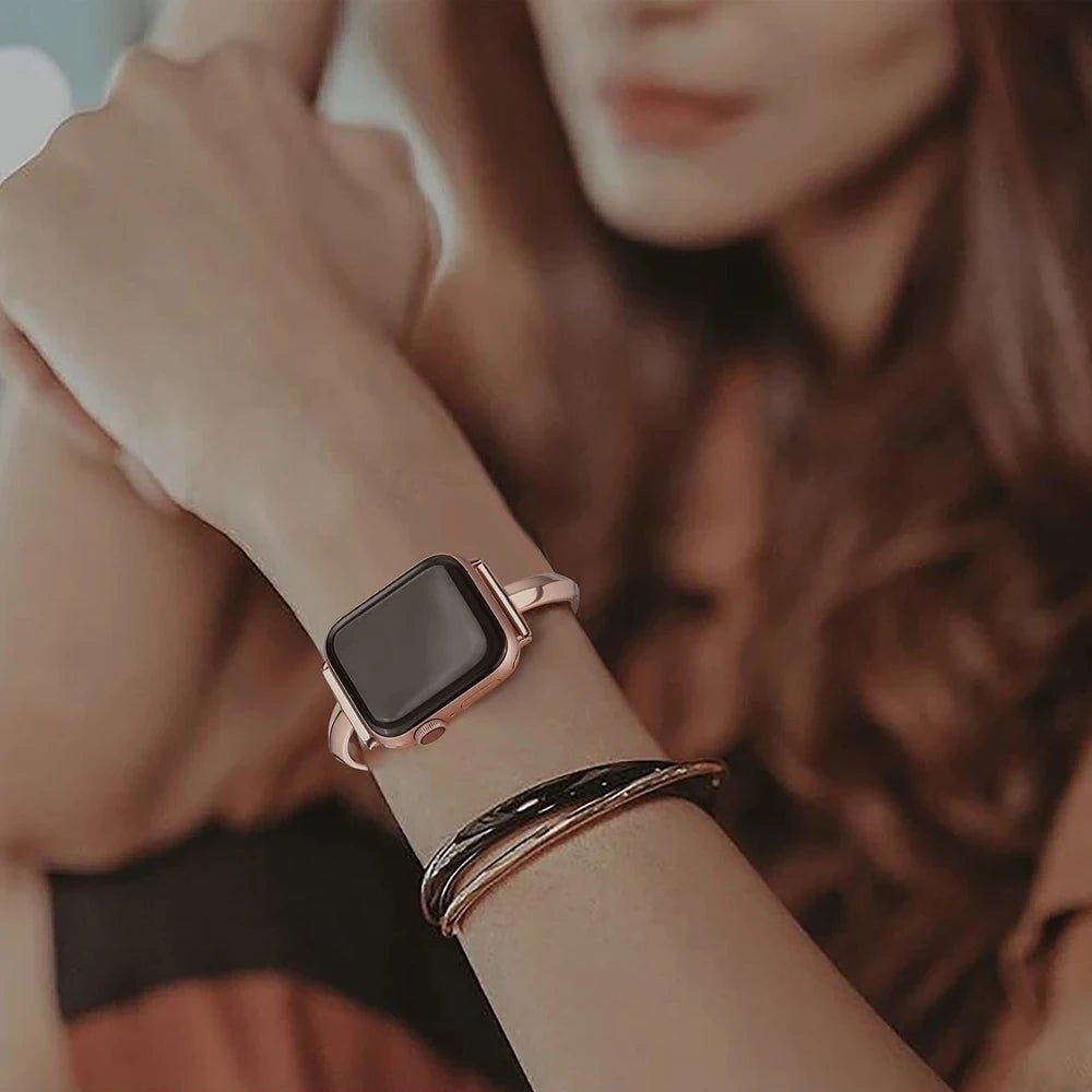 Slim Link Band: Luxuriöses Edelstahl-Armband für die Apple Watch für Damen