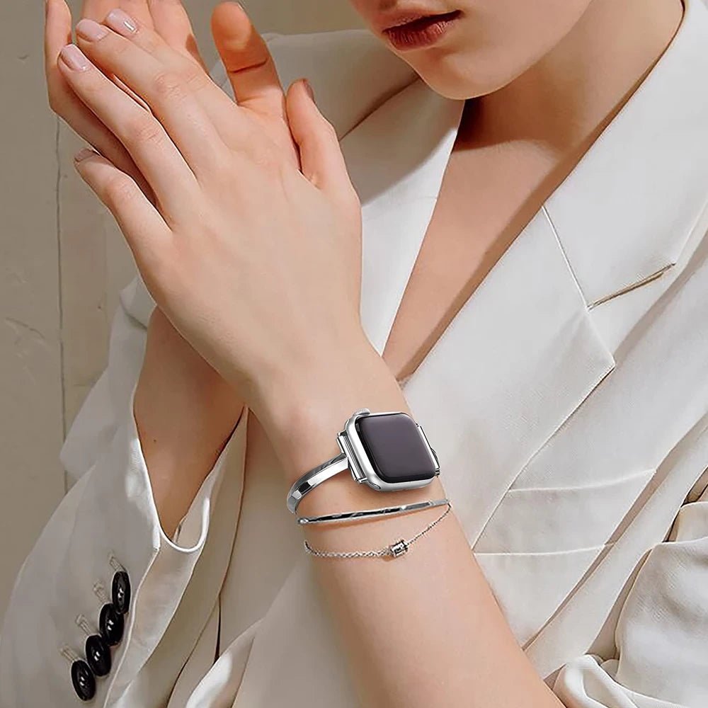 Slim Link Band: Luxuriöses Edelstahl-Armband für die Apple Watch für Damen