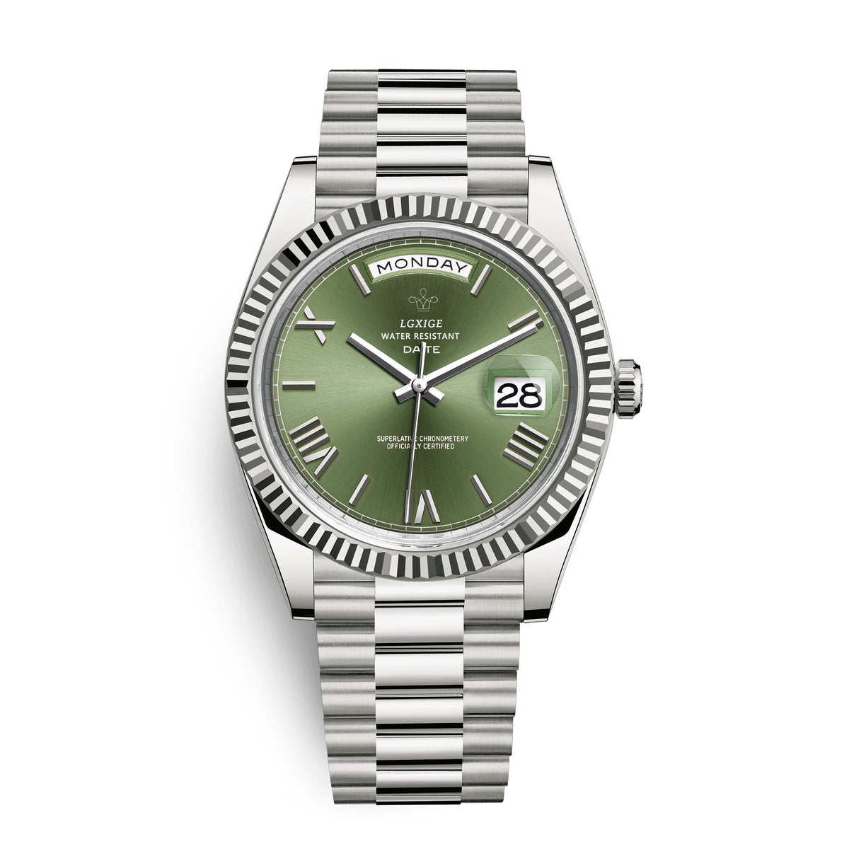 Automatische Herrenarmbanduhr mit Tages- und Datumsanzeige – Klassisch und Elegant