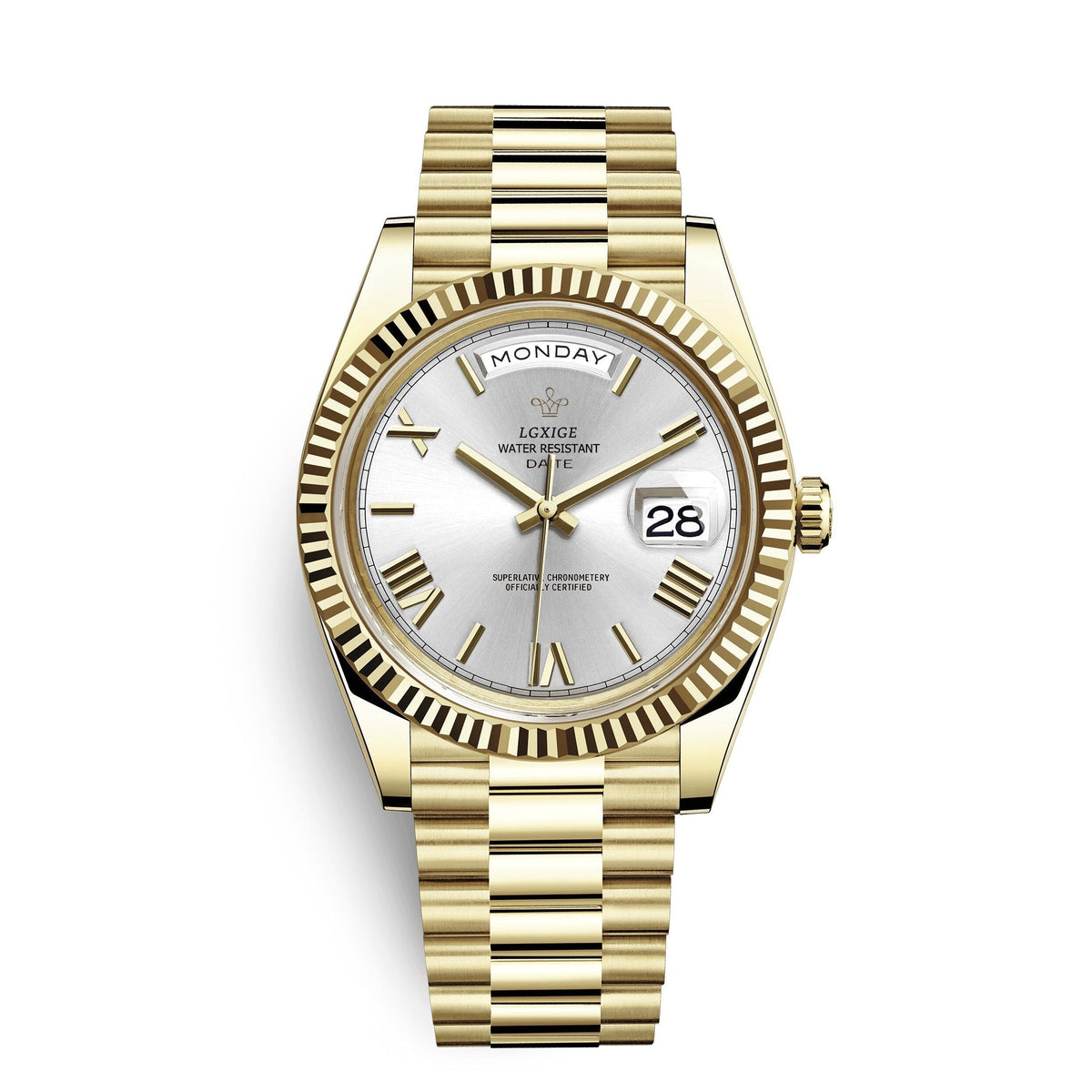 Automatische Herrenarmbanduhr mit Tages- und Datumsanzeige – Klassisch und Elegant