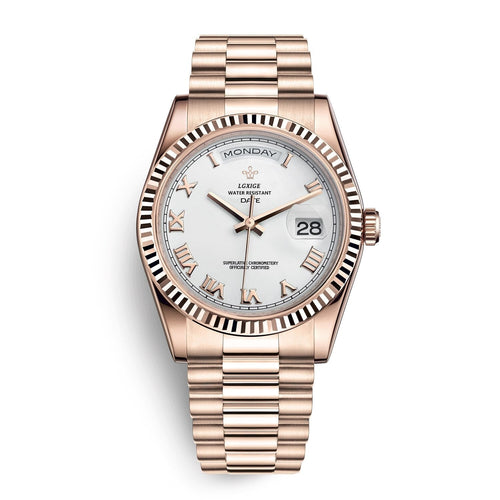 Automatische Herrenarmbanduhr mit Tages- und Datumsanzeige – Klassisch und Elegant