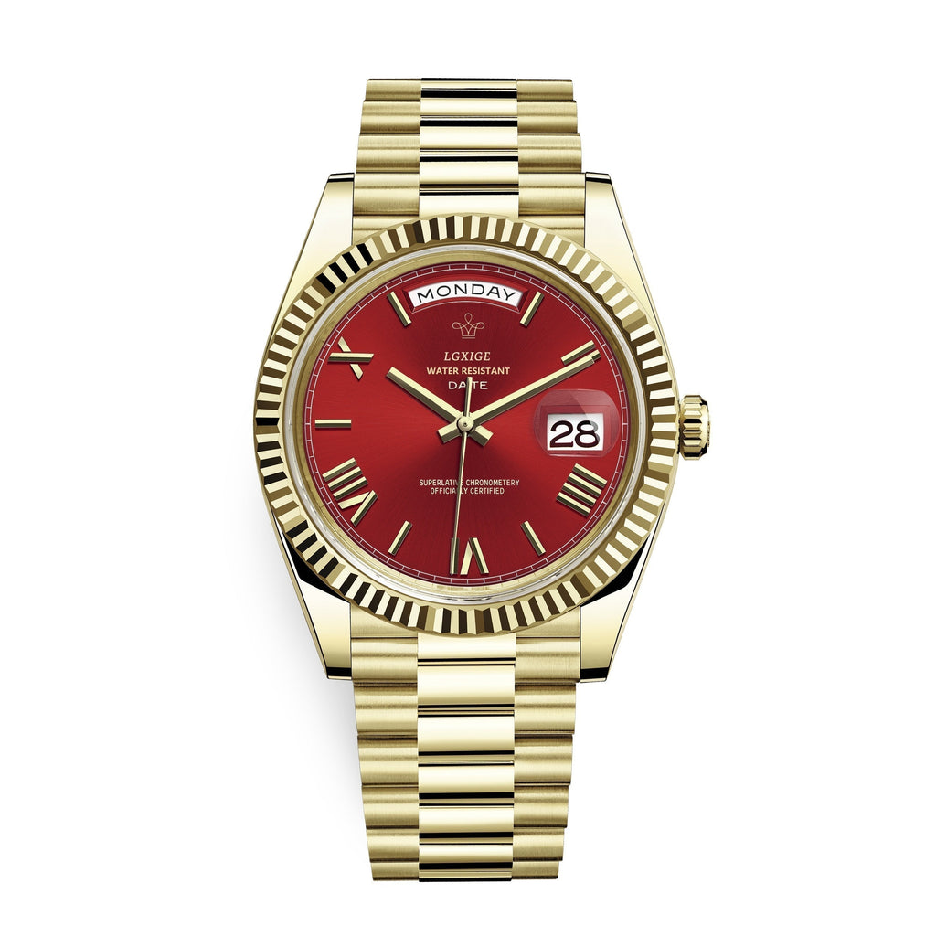 Automatische Herrenarmbanduhr mit Tages- und Datumsanzeige – Klassisch und Elegant