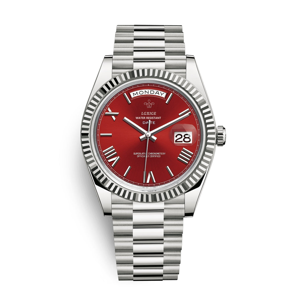 Automatische Herrenarmbanduhr mit Tages- und Datumsanzeige – Klassisch und Elegant