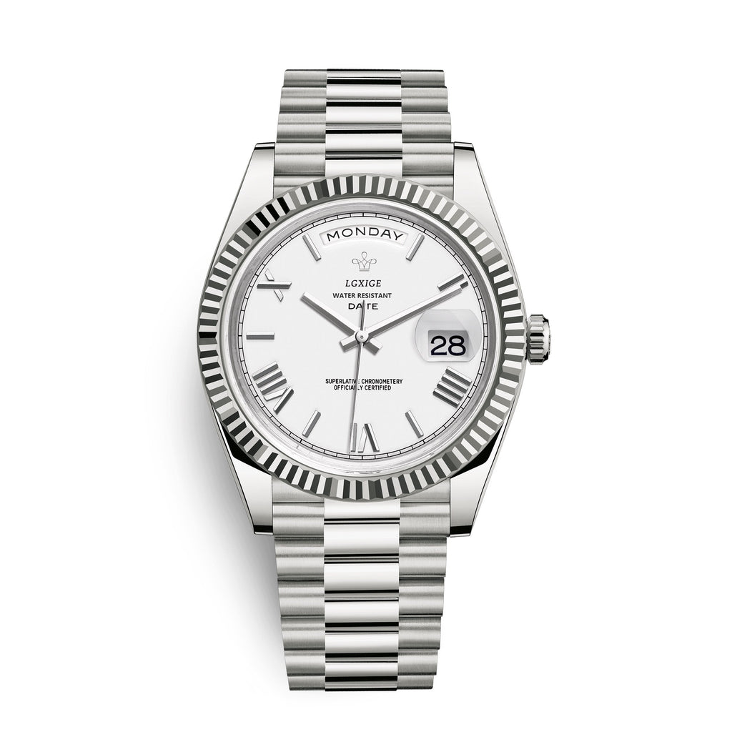 Automatische Herrenarmbanduhr mit Tages- und Datumsanzeige – Klassisch und Elegant