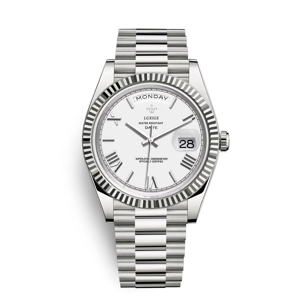 Automatische Herrenarmbanduhr mit Tages- und Datumsanzeige – Klassisch und Elegant