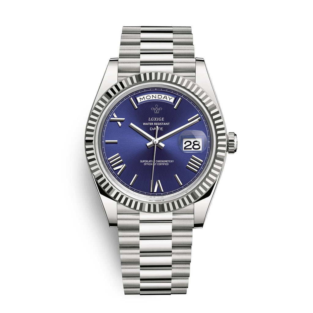 Automatische Herrenarmbanduhr mit Tages- und Datumsanzeige – Klassisch und Elegant