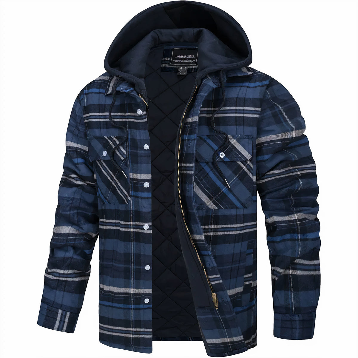 Gefütterte Herren-Hemdjacke mit Kapuze - Warm und flexibel