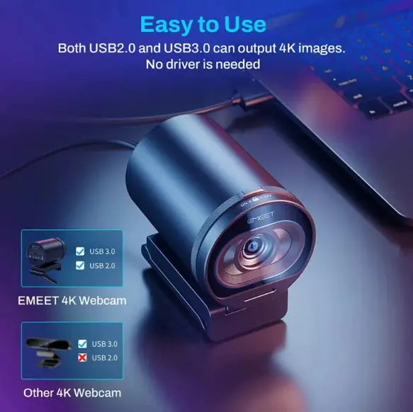 Kristallklare 4K HD Webcam: Professionelle Streaming-Qualität