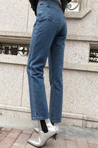 High-Waist Straight-Leg-Jeans
