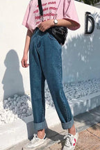 High-Waist Straight-Leg-Jeans
