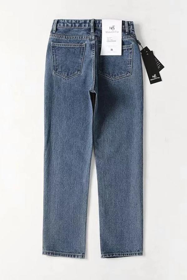 High-Waist Straight-Leg-Jeans
