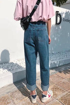 High-Waist Straight-Leg-Jeans