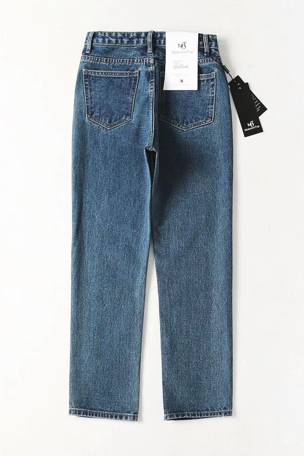 Straight-Leg-Jeans für Damen – Blau