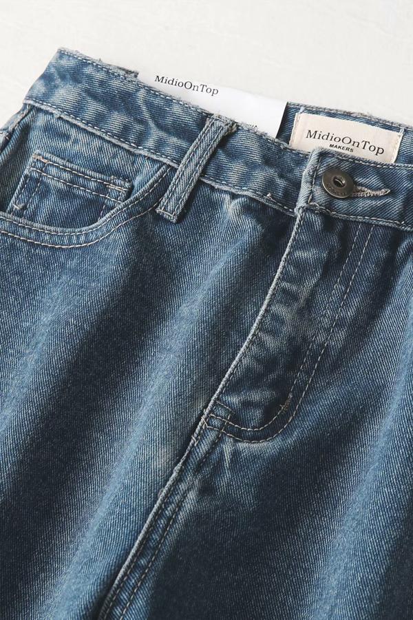 Straight-Leg-Jeans für Damen – Blau
