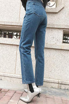 Straight-Leg-Jeans für Damen – Blau