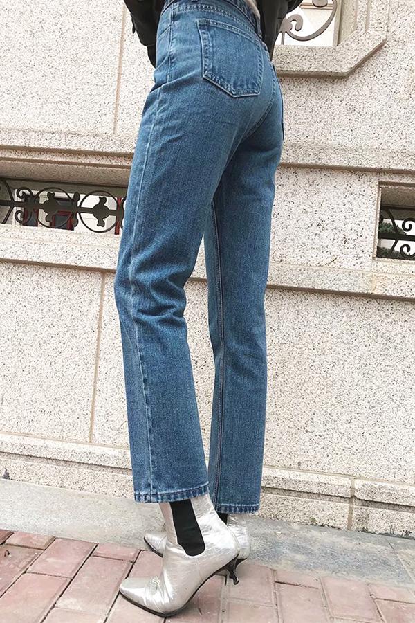 Straight-Leg-Jeans für Damen – Blau