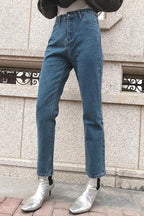 Straight-Leg-Jeans für Damen – Blau
