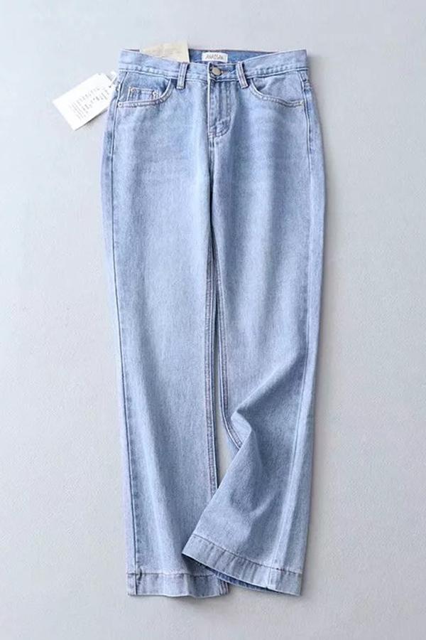 High-Waist Schlaghose – Hellblau