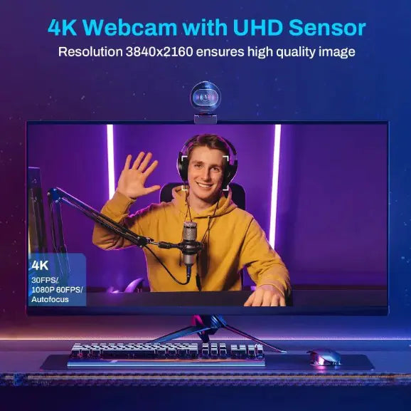 Kristallklare 4K HD Webcam: Professionelle Streaming-Qualität